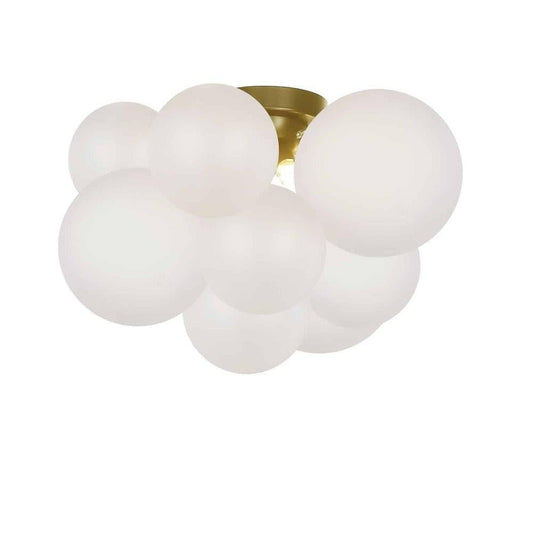 Dainolite Miles Flush Mount 3-Light 105W Aged Brass Model MLS-143FH-AGB-FR