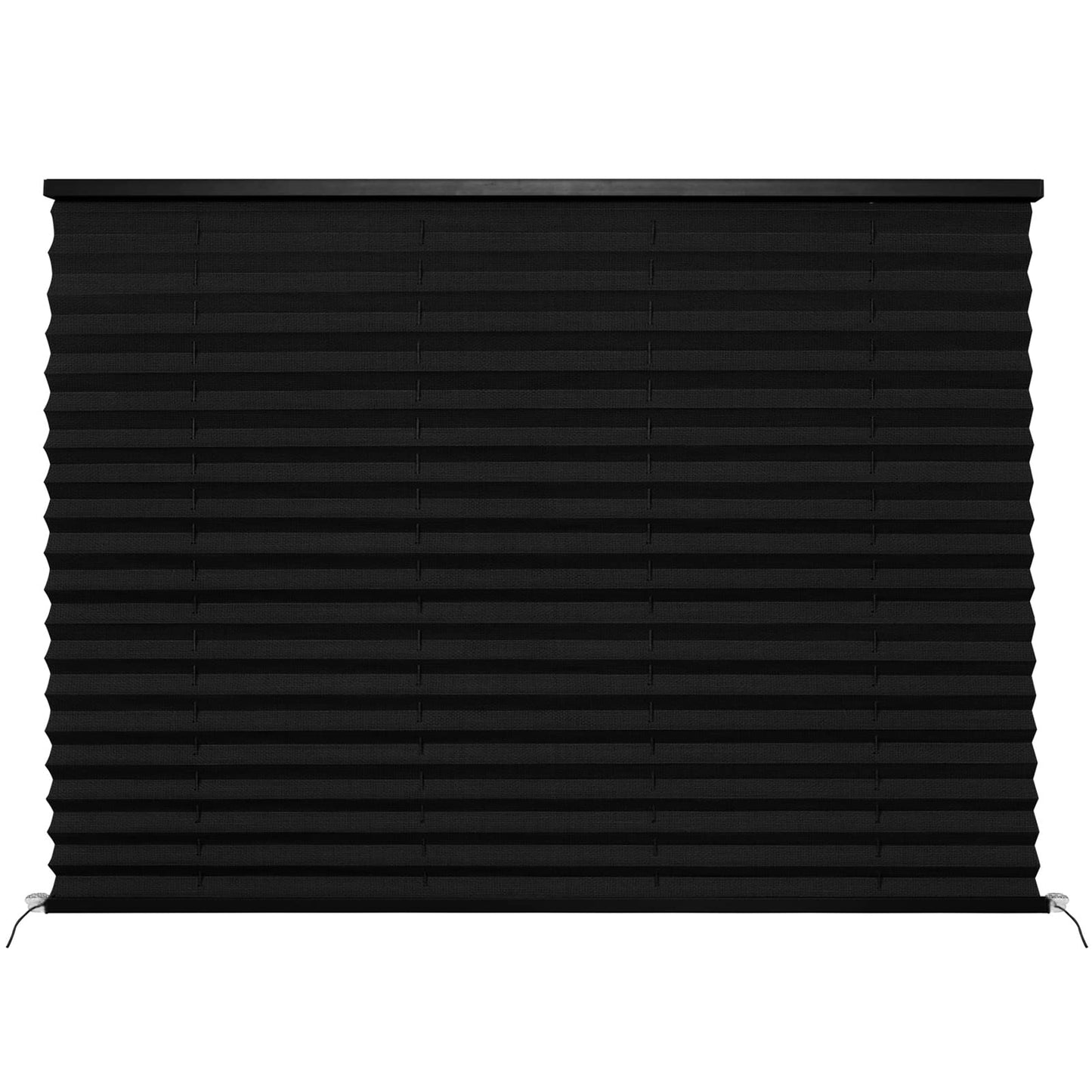 NOVINO RV Blinds for Camper Window, Pleated Shade 50inW x 38inH, Black