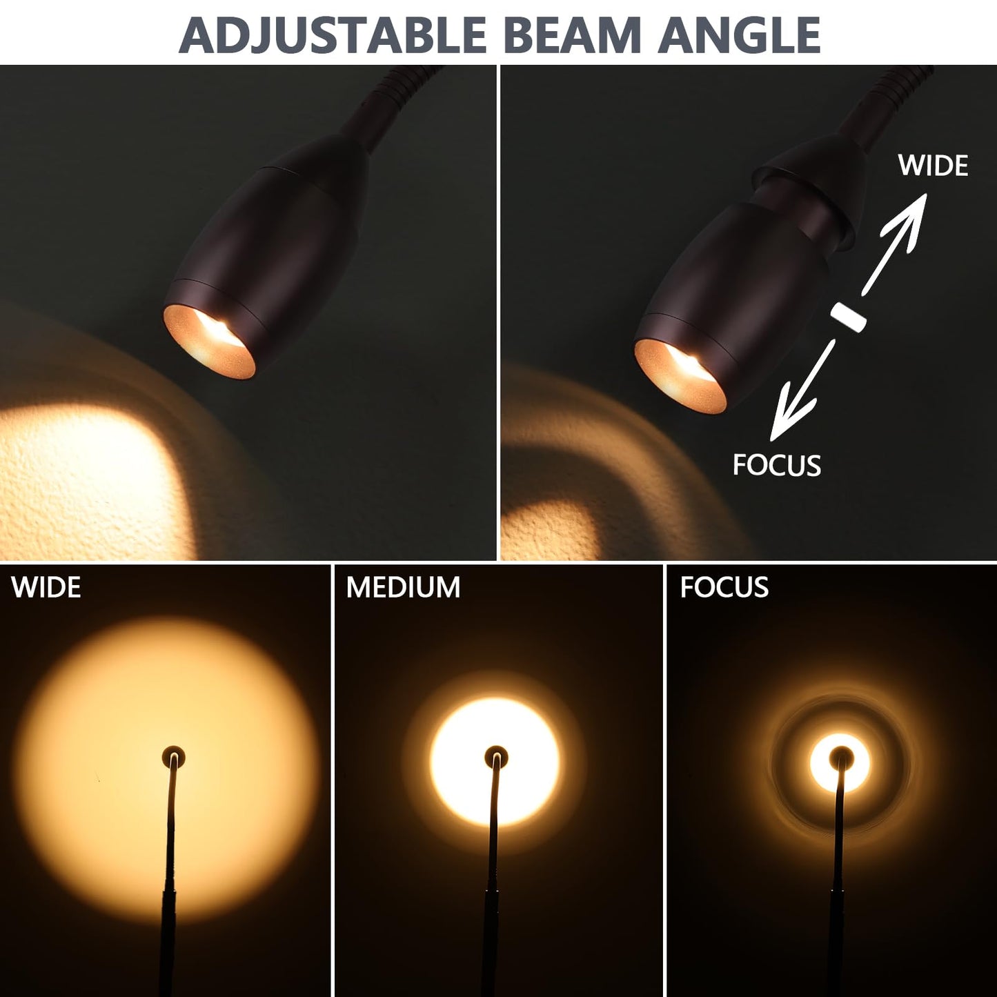AUZONIMICS Reading Floor Lamp, 72in Tall LED, Dimmable Spotlight, Gooseneck, Oil-Rubbed Bronze, Model FLL-007-F2-ORB