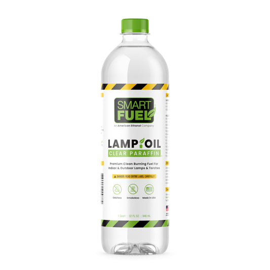 SMART FUEL ETHANOL Paraffin Oil Lamp Fuel - Clear, 32 fl oz, Smokeless, Odorless, Indoor Use, Model 030-FG-201-012