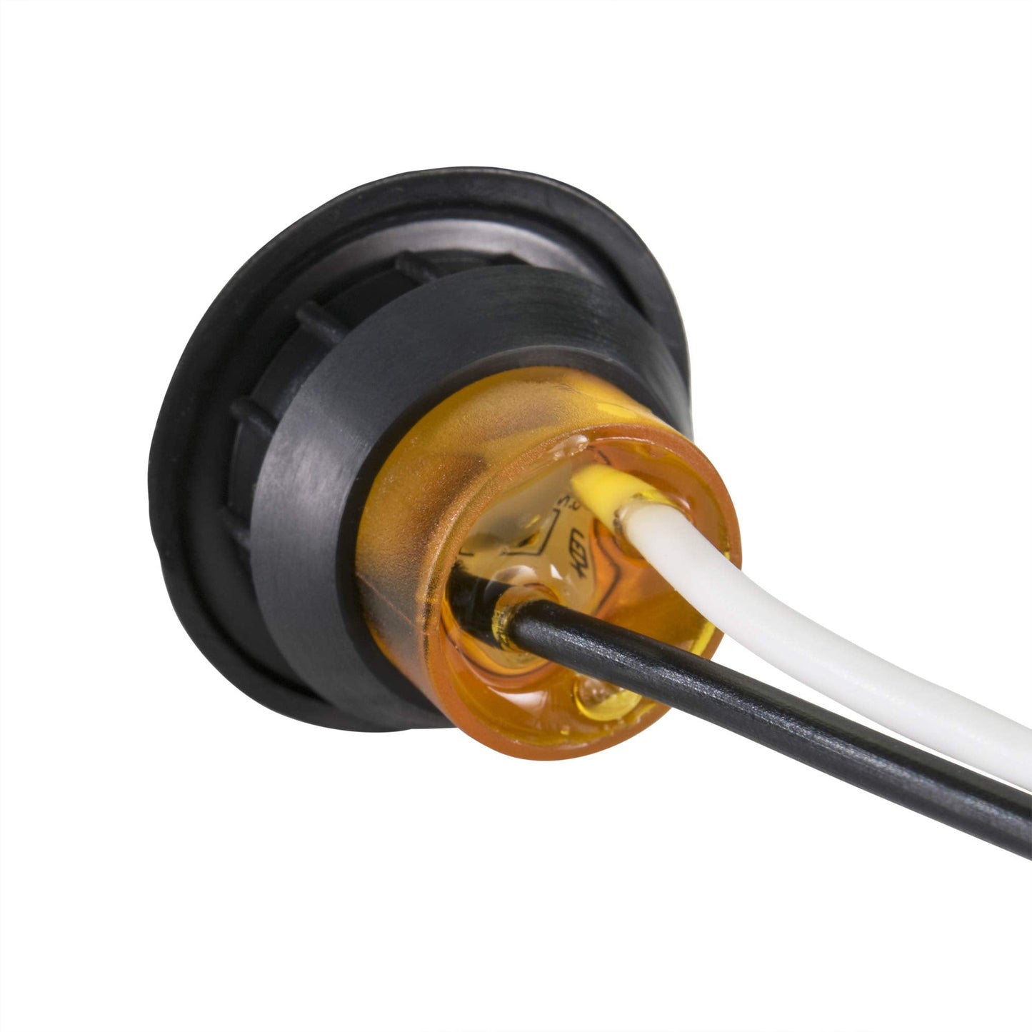 LONG HAUL 3/4in Amber LED Clearance Marker Lights, 10 Pack, ABS Material, Black Trim