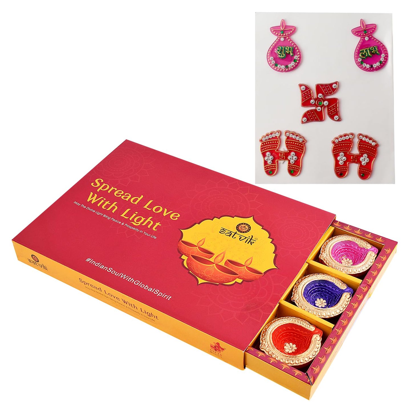 CRAFTSMAN Set of 12 Multicolored Clay Diyas | Handcrafted Terracotta Lamps for Diwali | Model DIYA001