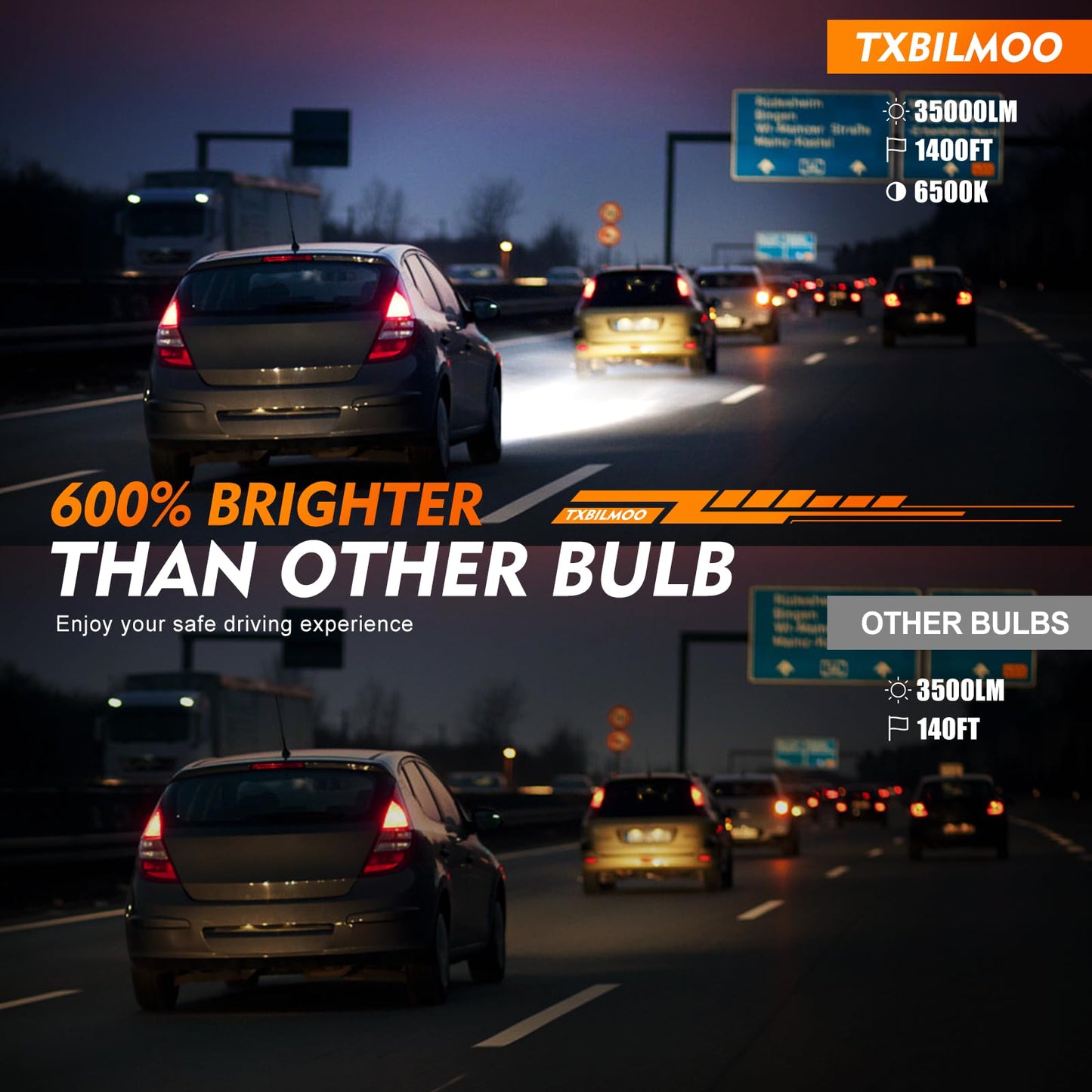 TXBILMOO H11 LED Fog Light Bulbs, 9005 High/Low Beam, Aluminum, White, Compatible with Toyota Sienna 2011-2020, Pack of 6