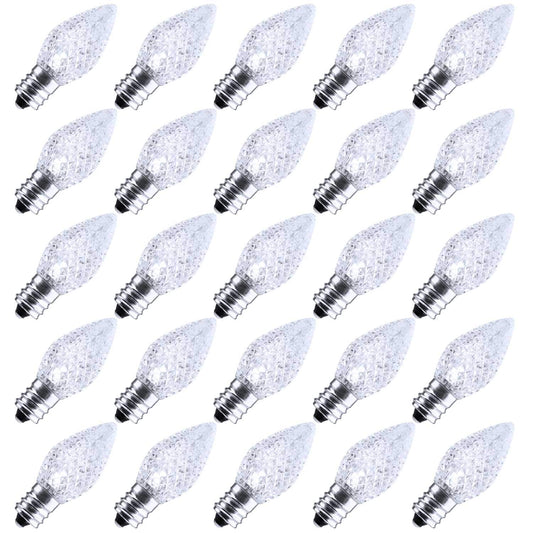 Minetom C7 LED Replacement Light Bulbs, Shatterproof, Dimmable, 50 Count, Pure White, E12 Candelabra Base