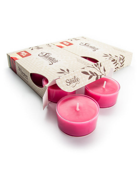 Shorties Candle Company Rose Petals Tealight Candles - 12 Highly Scented Pink Tea Lights - Flower Collection - Model 45110