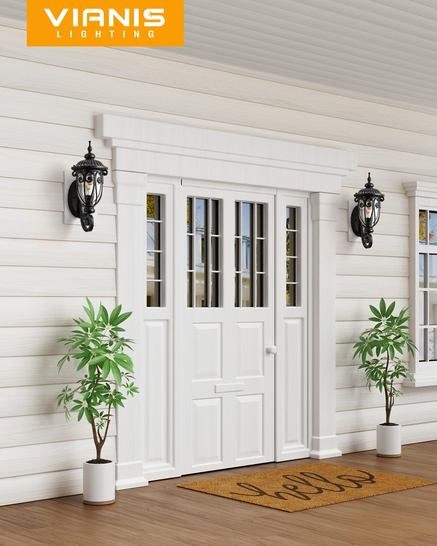 VIANIS Outdoor Light Fixture, 2 Pack Dusk to Dawn, Oil Rubbed Bronze, Waterproof Aluminum, Model f0f9729c-cbc0-4626-891c-c1